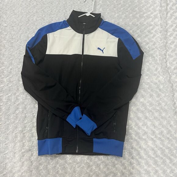 Puma Track Jacket Adult Sz Small Faas Full Zip Logo Black White Sportwear Men - Picture 1 of 10